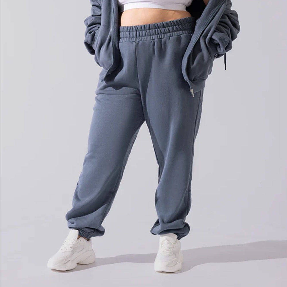 POPFLEX NWT 1X Cloud Rollover Sweatpants Denim Blue